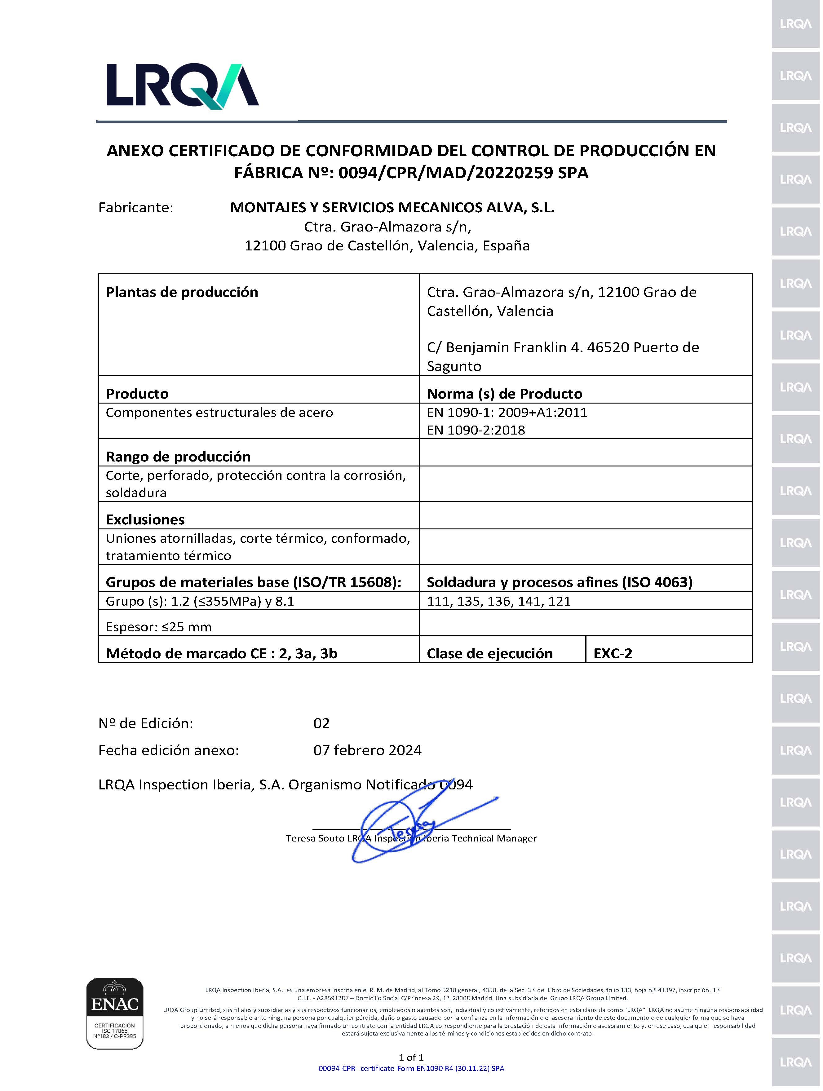 Certificado LRQA Página 2